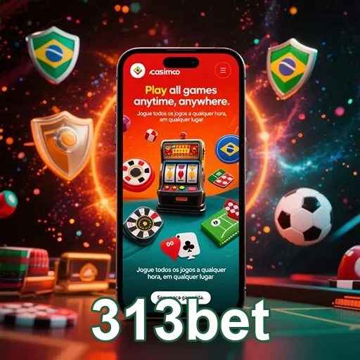 Imagem do app 313bet, plataforma de apostas, com o logotipo do 313bet, disponível no site oficial