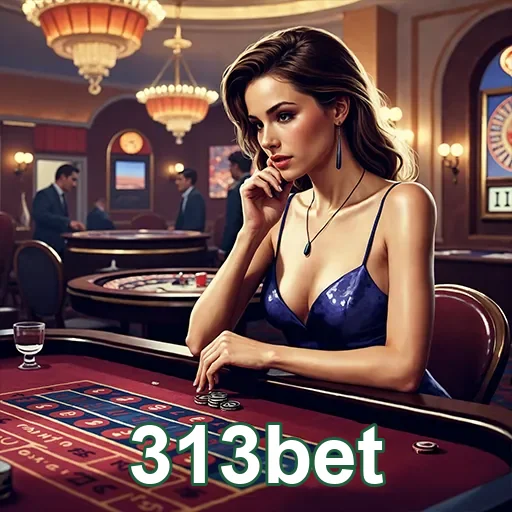 Imagem de um cassino virtual no site 313bet, destacando jogos de azar online e apostas seguras