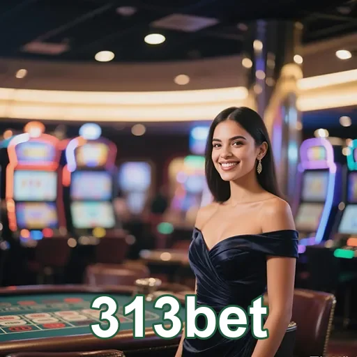 Imagem de cassino com o logo 313bet, destacado no site 313bet, ressaltando o ambiente de jogos de azar online.